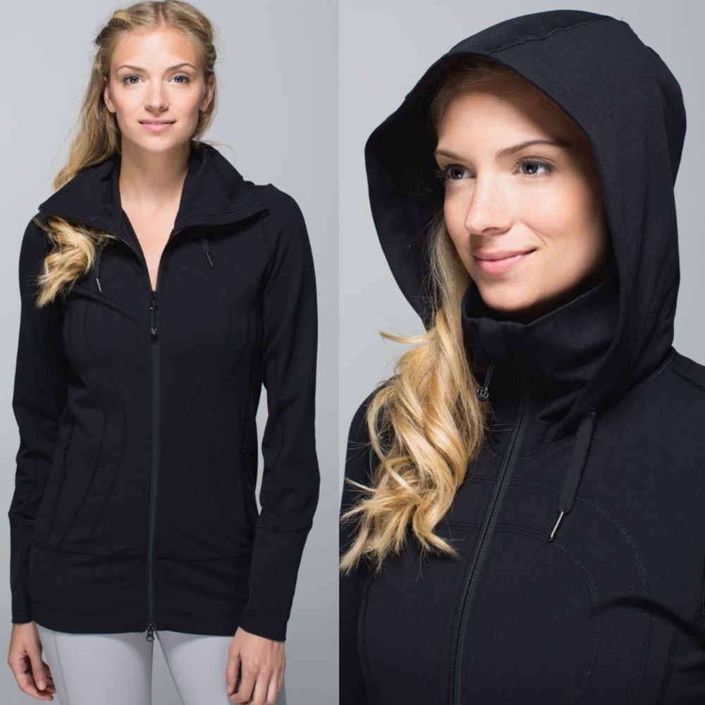 lululemon Stride Hooded Full Zip Jacket Black Sz 6